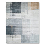 Distressed Grey Geometric Area Rug