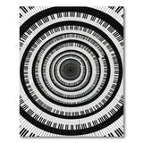 Black White Spiral Piano Key Area Rug