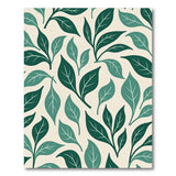 Green Leaves on Cream Botanical Area Rug