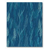 Blue Teal Seaweed Coastal Washable Area Rug