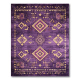 Purple Purple Gold Southwestern Geometric Area Rug