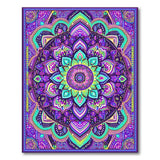 Boho Chic Vibrant Purple Mandala Boho Area Rug