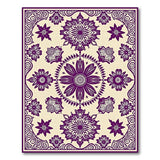 Purple Floral Mandala Persian Area Rug