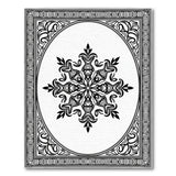 Ornate Victorian Snowflake Frame Area Rug
