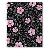 Pink Hibiscus Floral Area Rug on Black