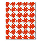 Red Bold Red Houndstooth Area Rug