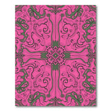 Pink Green Art Nouveau Floral Area Rug