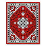 Red Elegant Red Persian Area Rug with Floral Medallion