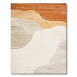 Wavy Layers Abstract Area Rug in Warm Oranges