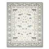 Tribal Elephant Grey Area Rug
