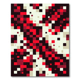 Red Pixelated Geometric Area Rug