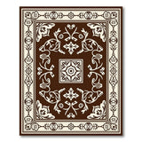 Traditional Persian Brown Area Rug with Floral Borders
