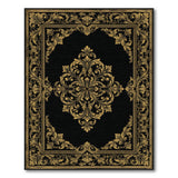 Black and Gold Ornate Persian Area Rug