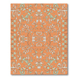 Vibrant Orange Teal Floral Persian Rug