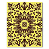Vibrant Yellow Persian Sun Mandala Rug