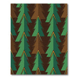 Green Pine Forest Geometric Area Rug