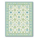 Teal Blue Floral Vintage Area Rug