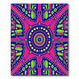Vibrant Neon Mandala Geometric Area Rug