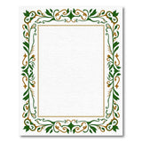Ornate Green Leaf Gold Scroll Border Rug