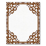 Ornate Brown Vine Leaf Border Area Rug
