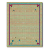 Tan Multi-Dot Rug with Colorful Border Accents