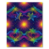 Neon Rainbow Dogs and Stars Kids Area Rug