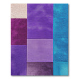 Purple Teal Geometric Shag Patchwork Rug