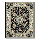 Traditional Persian Black Ivory Traditional Persian Area Rug