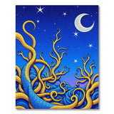 Starry Night Golden Vines Area Rug