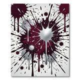 Red Silver Splatter Area Rug