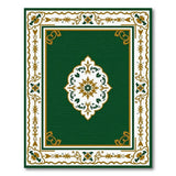 Traditional Persian Green Emerald Green Traditional Persian Medallion Rug
