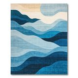 Abstract Area Serene Blue Wave Abstract Area Rug
