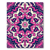 Vibrant Pink Navy Mandala Geometric Area Rug