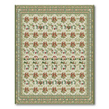 Vintage Red Rose Trellis Floral Area Rug