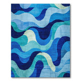 Wavy Blue Teal Geometric Area Rug