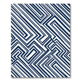 Geometric Modern Blue and Teal Navy Geometric Maze Area Rug