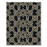 Black Gold Ornate Persian Lattice Area Rug