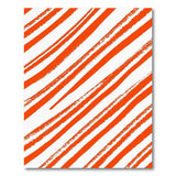 Bold Orange Diagonal Brushstroke Area Rug