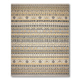 Beige Grey Tribal Stripe Area Rug