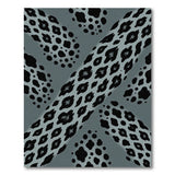 Grey Leopard Print Boho Area Rug