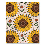 Floral Vintage Yellow Vibrant Sunflower Pattern Area Rug