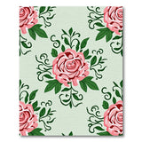 Floral Vintage Pink Roses Floral Vintage Area Rug