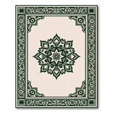 Traditional Persian Mandala Green Area Rug