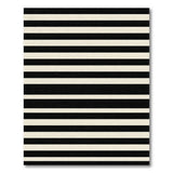 Geometric Modern Bold Black White Horizontal Striped Area Rug