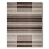 Modern Brown Tan Striped Geometric Rug