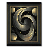 Gold Swirl Geometric Area Rug
