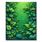Lush Emerald Green Floral Leaves Rug