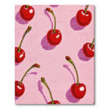 Whimsical Cherry Print Pink Area Rug