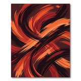 Fiery Red Abstract Brushstroke Area Rug