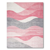 Abstract Area Pink Wave Abstract Area Rug
